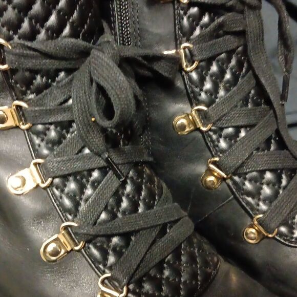 Karl Lagerfeld Paris "Pervot" Combat Fashion Leather Boots 9 - Picture 7 of 11